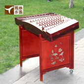 赠盒罩架YQ 民族弹拨乐器儿童初学红色木麦草花402扬琴演奏 包邮