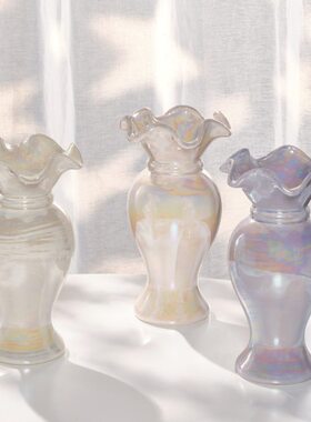 高级感大法式插花新款2024陶瓷花瓶中花器古轻奢鲜花摆件客厅紫色