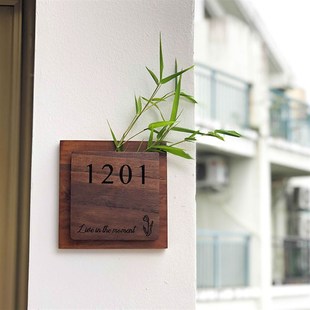 实木复古定制民宿木牌个性平安喜乐别墅酒店住宅门牌号带盒子