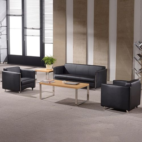 办公家具新款商务办公室接待会客办公沙发茶几组合现代简约三人位