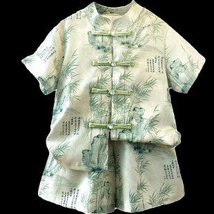儿童装男童汉服夏装套装2024新中式古风夏季唐装男孩夏款中国风潮