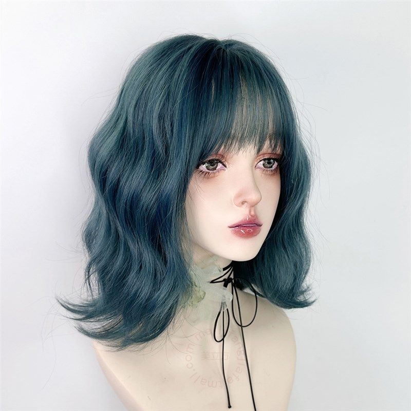 蓝色假发短发蛋卷头卷发y2k彩色lolita雾霾蓝法式蛋蛋卷女全头套,美发护发/假发,日常整顶假发,淘宝优惠券,粉丝福利购,淘宝优惠卷