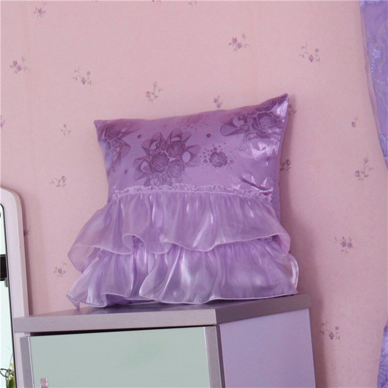 韩式高档 贡缎 粉色蕾丝 心形抱枕 方形抱枕 含芯包邮 婚庆靠背枕