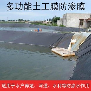 整卷鱼塘防渗膜土工膜防漏水池塘防水布塑料薄膜纸鱼池专用防渗布