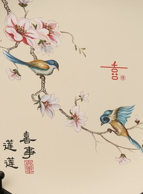 新中式家居陶瓷摆盘玄关客厅电视柜高级感艺术新家桌面装饰品摆件