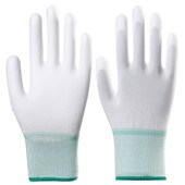 PU涂指手套薄款 白色尼龙涂掌防尘防滑劳保耐磨浸胶涂胶透气防静电