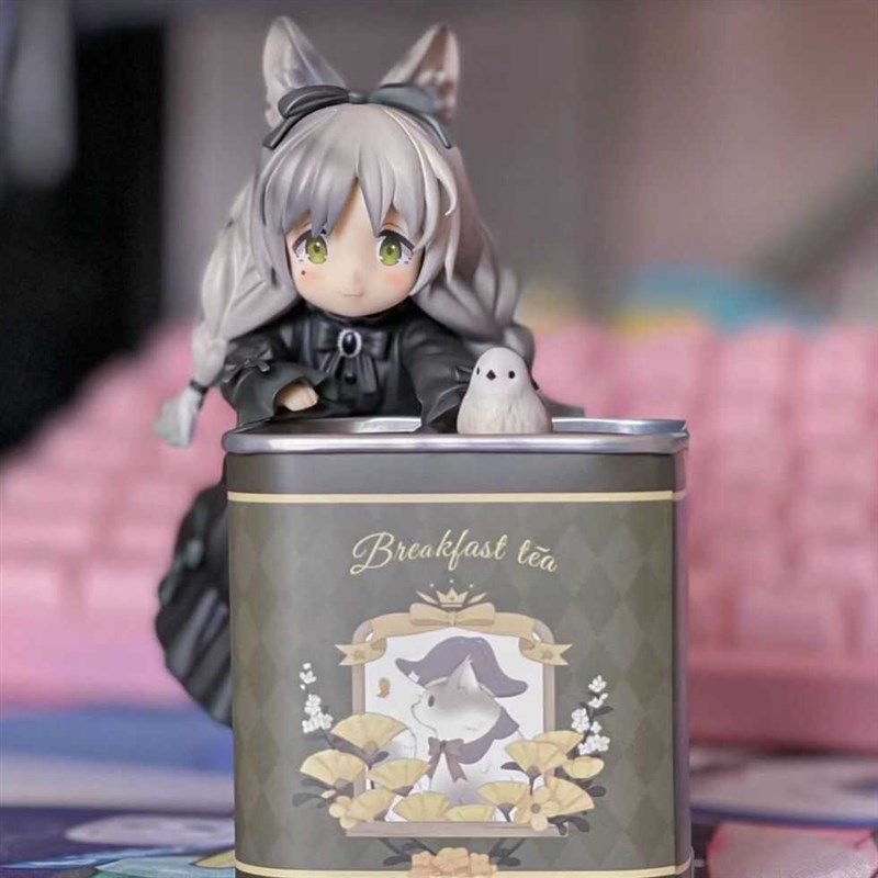 影法师茶会猫茶罐猫狸花猫手办公仔车载机箱模型摆件二次元