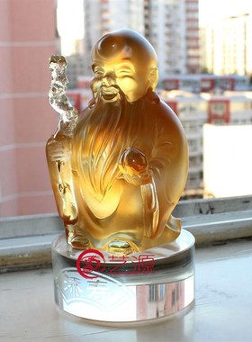 艺源琉璃添寿寿桃工艺品老寿星公摆件高档创意送长辈老人生日礼品