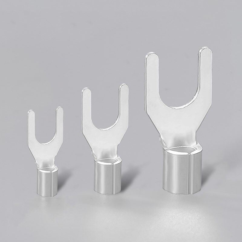 散卖UT冷压端子压线鼻接线耳连接器铜压Y形裸端子铜套盒100只装