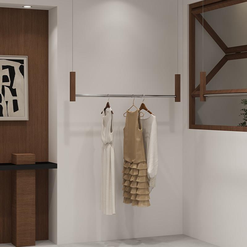 服装店展示架不锈钢彷胡桃悬挂吊架女装店悬吊式天花板专用挂衣架