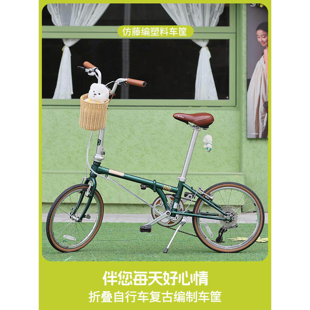 自行车车筐编织车篓适用于大行折叠单车前置篮子储物防水框可拆卸
