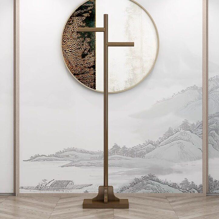 不占地中式衣架落地卧室挂衣架简易实木服装店正挂展示架木质衣杆
