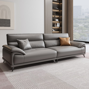 意式办公沙发真皮简约现代休闲商务洽谈会客接待室茶几组合办公室