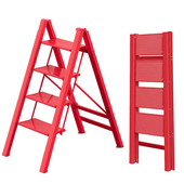 梯子小型轻便梯字梯铝合金爬梯搬家乔迁新居红色