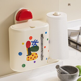 吸盘保鲜膜套收纳盒厨房一u次性保鲜袋手套过滤网收纳神器壁挂式