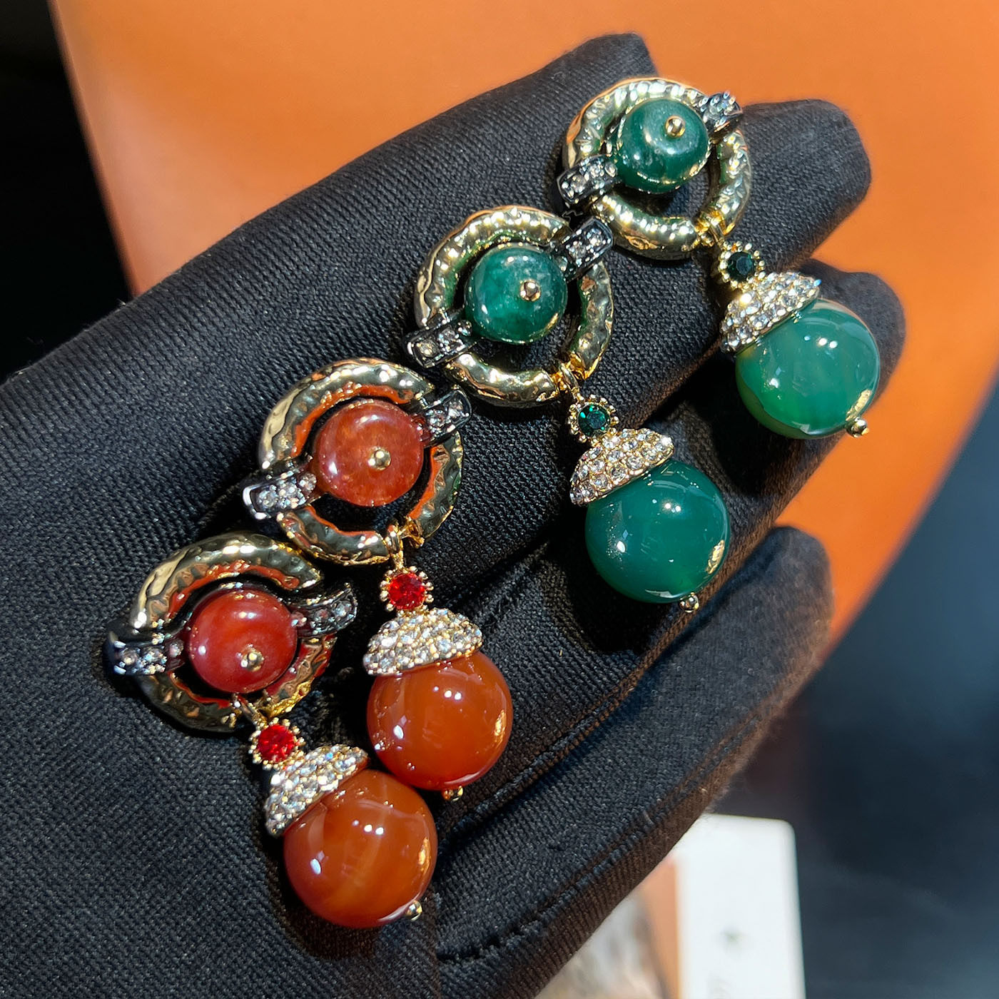 「原创定制」复古玛瑙玉髓水滴vintage时尚百搭小众感轻奢高级女