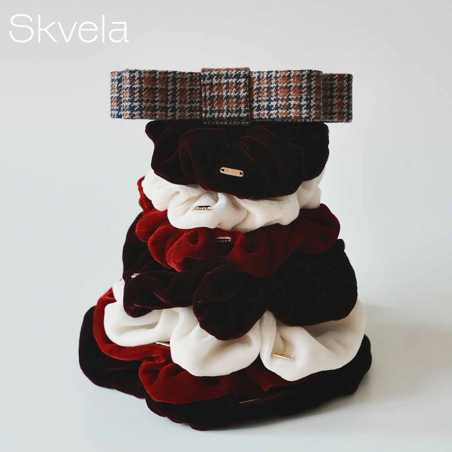 Skvela | 经典高端真丝丝绒多色可选复古法式气质大肠圈发圈女
