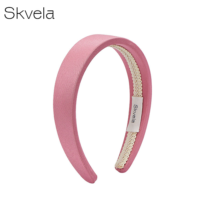 Skvela/真丝发箍压发头饰女士发卡 布达佩斯粗款复古粉