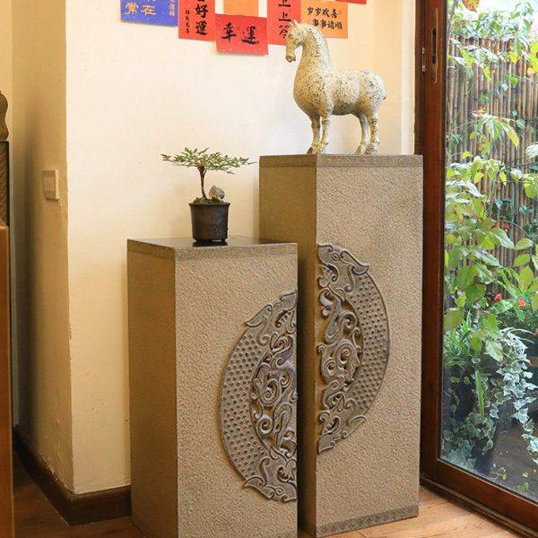 汉韵堂新中式展示柱玄关客厅装饰柱花盆置物底座茶室书房落地柱子,家居饰品,落地摆件,淘宝优惠券,粉丝福利购,淘宝优惠卷