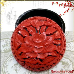 寸首饰盒质富贵货剔红升值雕收藏百合3保障量手工漆雕刻木胎老