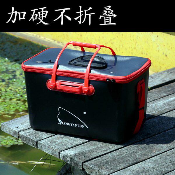 言活鱼桶纶EVA折叠防水包邮水箱带江水桶双层网钓鱼桶鱼护桶加厚