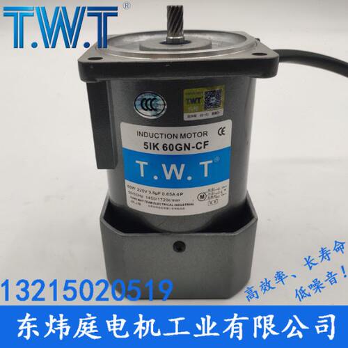 TWT电机 60W齿轮减速电机5IK60GN-CF 5RK60GN-CF台湾东炜庭电机