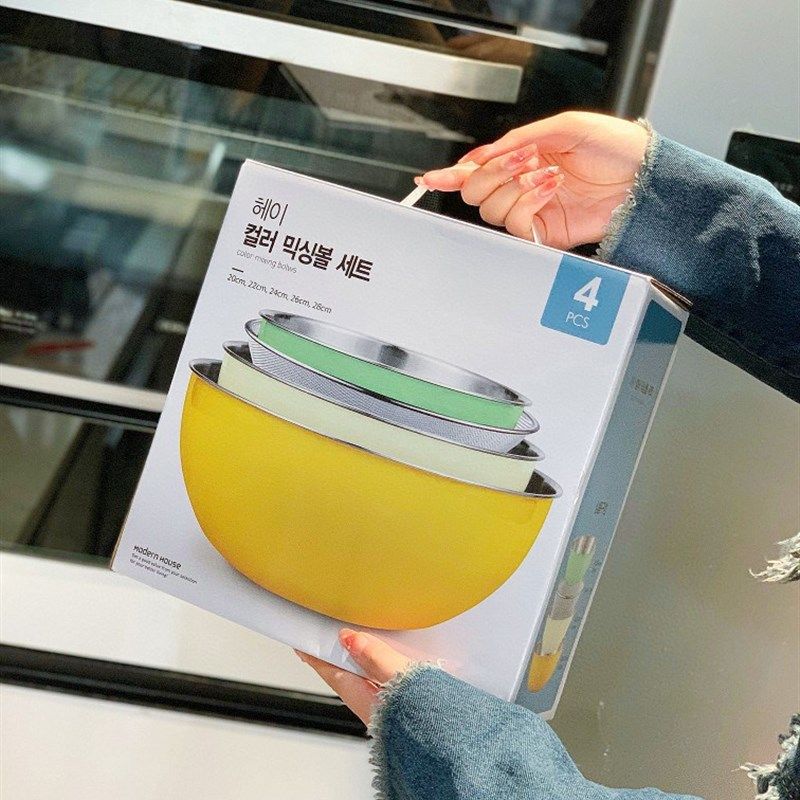 韩国不锈钢果蔬沙拉盆组合纯色圆形,餐饮具,盆,淘宝优惠券,粉丝福利购,淘宝优惠卷