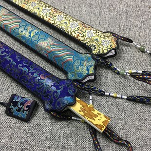 礼品折扇袋送扇箍 纯手工宋锦绸缎扇袋 95寸高档纯锦缎丝绸扇套