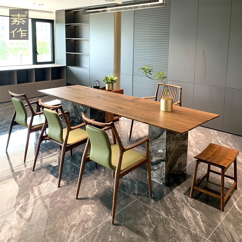 新中式胡桃木小茶台茶桌简约泡茶桌实木2025新款高级轻奢岩板