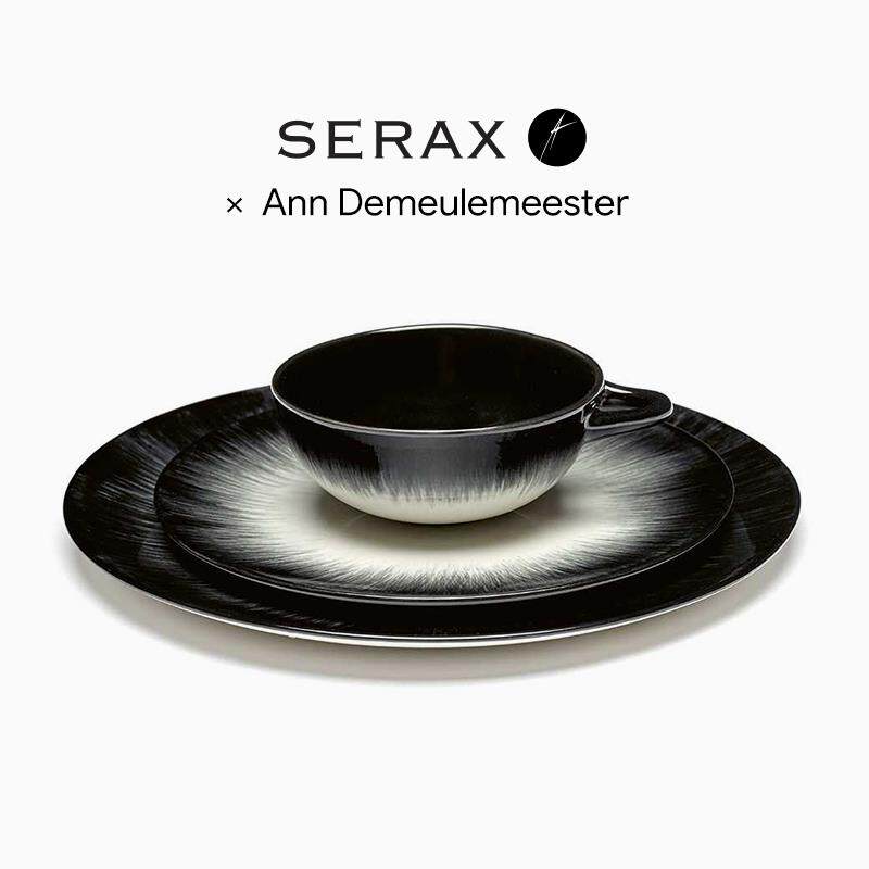 比利时Serax Ann Demeulemeester浓缩咖啡杯子碟陶瓷暗黑色拉花杯