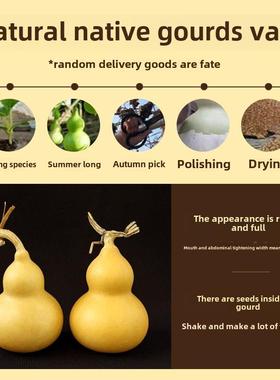 小天然葫芦摆件开口空心闭口干真木葫芦胖墩带龙头手把件大号