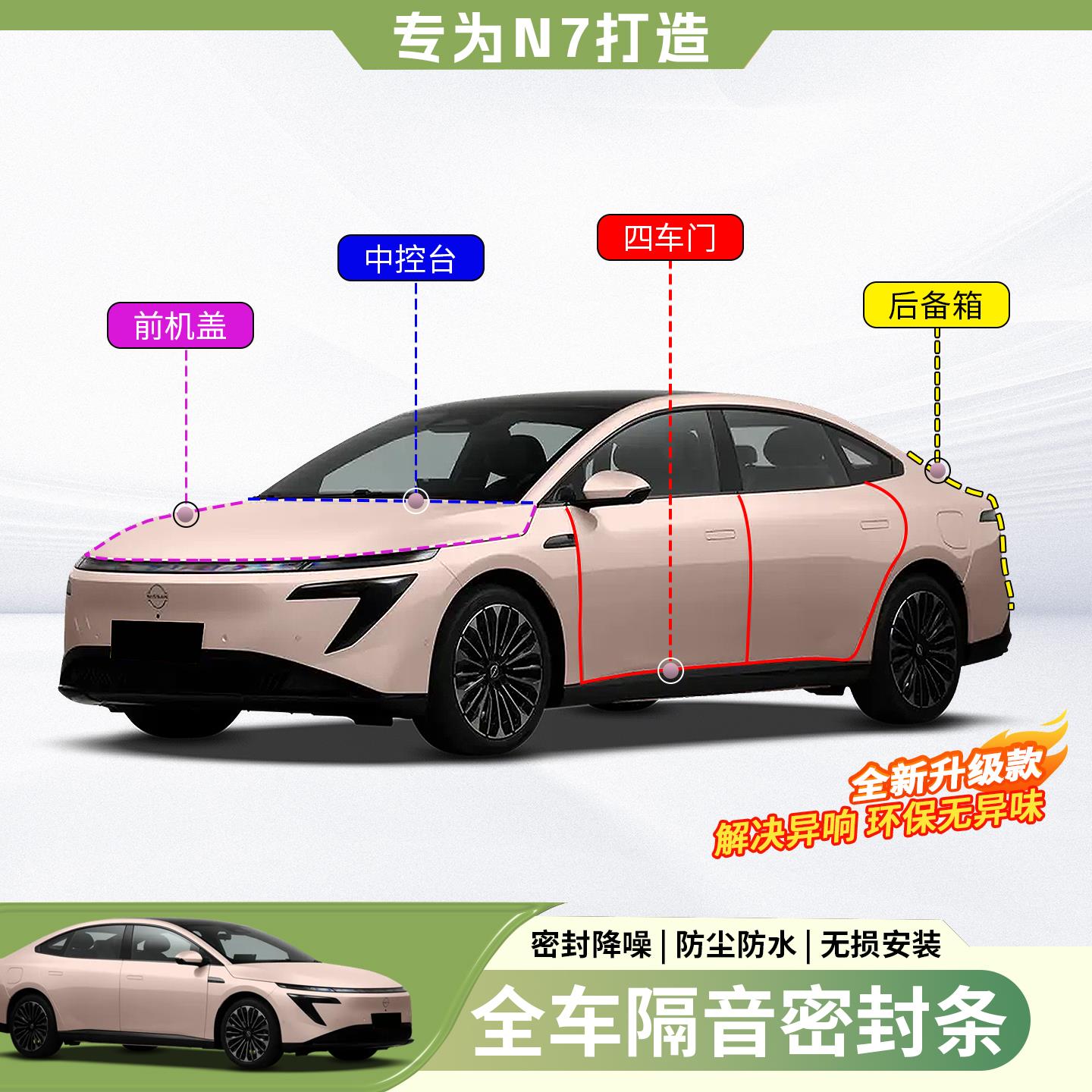 适用于日产N7全车隔音密封条A柱B柱C柱中控前机盖后备箱胶条配件
