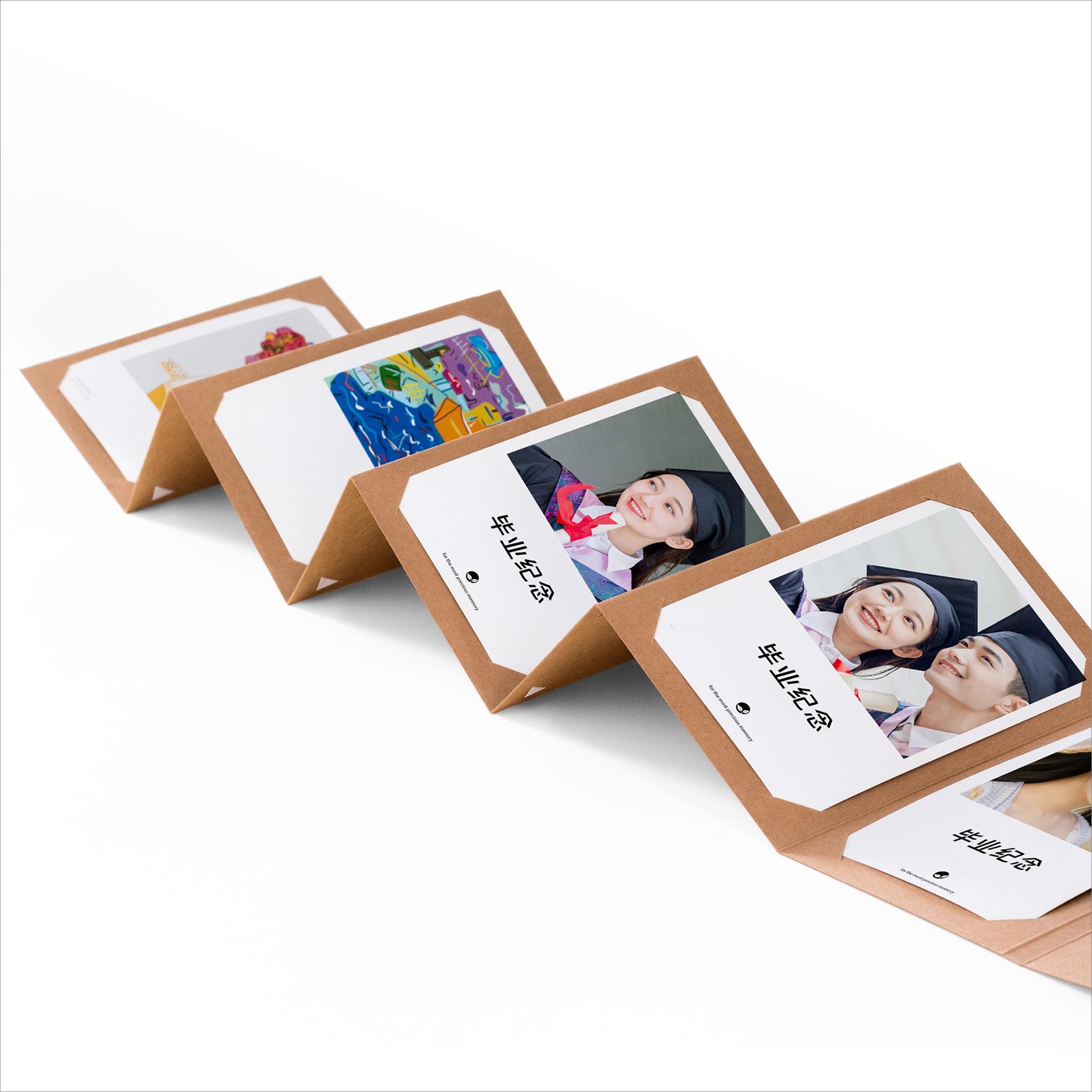 照片明信片折页收纳包装diy生日贺卡折叠卡片插空白展示相册