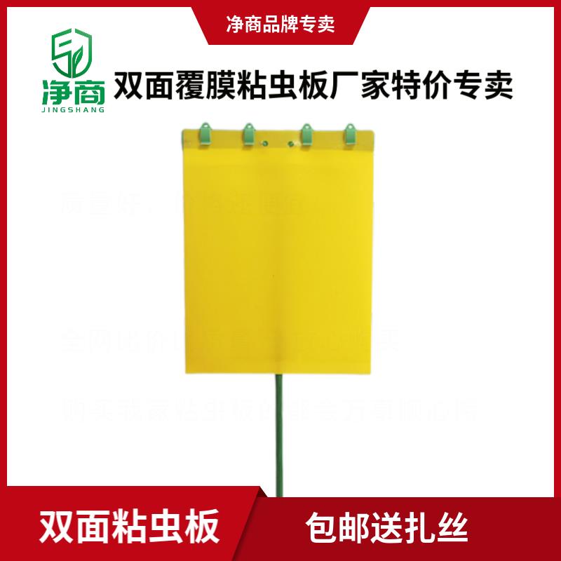 双面粘虫板黄板专用插杆诱虫纸板蓝板大号小飞虫果蝇诱捕果园茶园