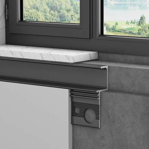 铝合金窗户收边条遮丑金属收口条预埋阴影缝型材包边压边线防开裂