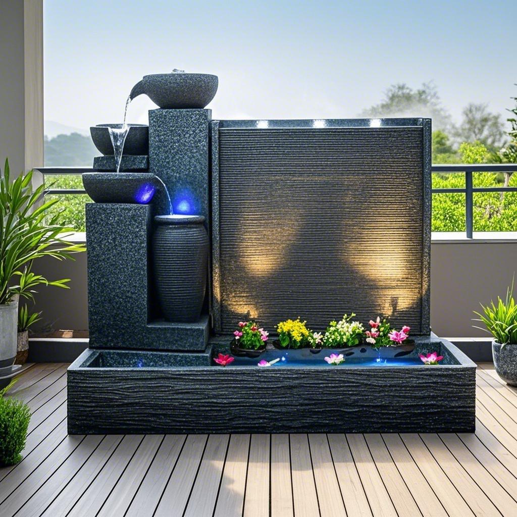 别墅庭院户外鱼池造景假山喷泉露台养龟池风水缸欧式招财流水摆件