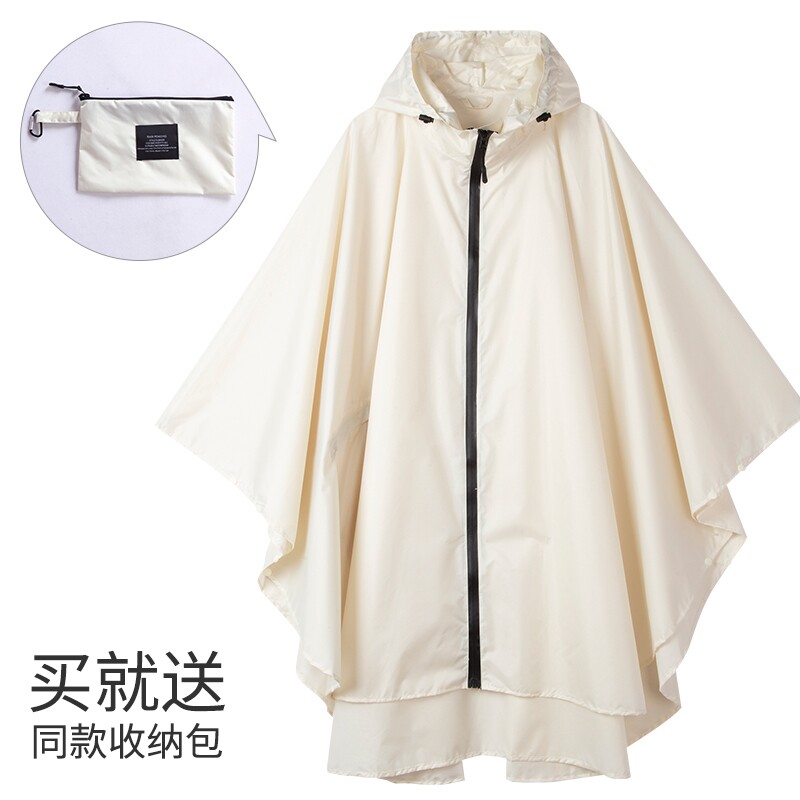 携带方便雨衣女全身夏季白色防暴雨耐脏透气好看柔软时尚旅游拉链