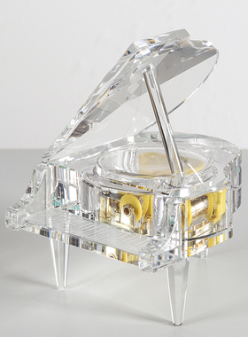 现代简约水晶钢琴音乐盒样板间玄关软装饰品摆件客厅卧室家居创意