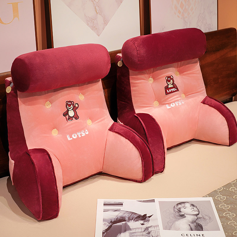 草莓熊抱枕床头软包靠垫大靠背靠枕沙发宿舍学生床上看书护腰枕头,居家布艺,床头靠垫,淘宝优惠券,粉丝福利购,淘宝优惠卷