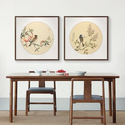 时硕彦工笔鸟国画玄关装饰画新书房客厅沙发背景墙壁画