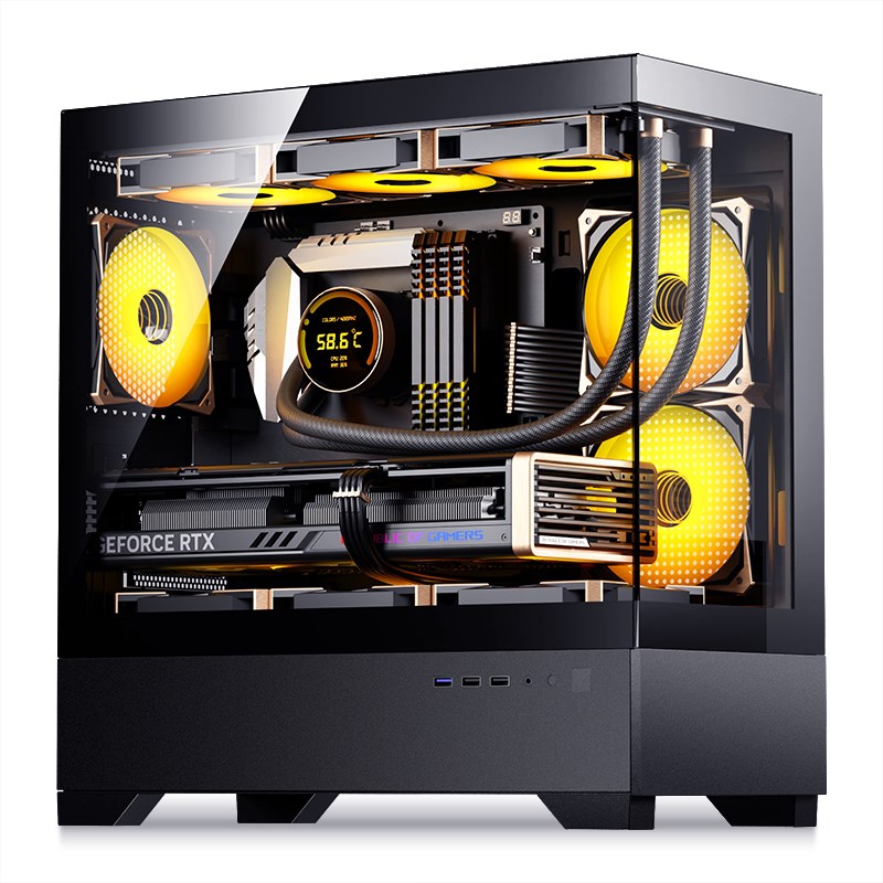 爱国者W0台式电脑机开放式diy小型mtx侧透机箱海景房itx机箱