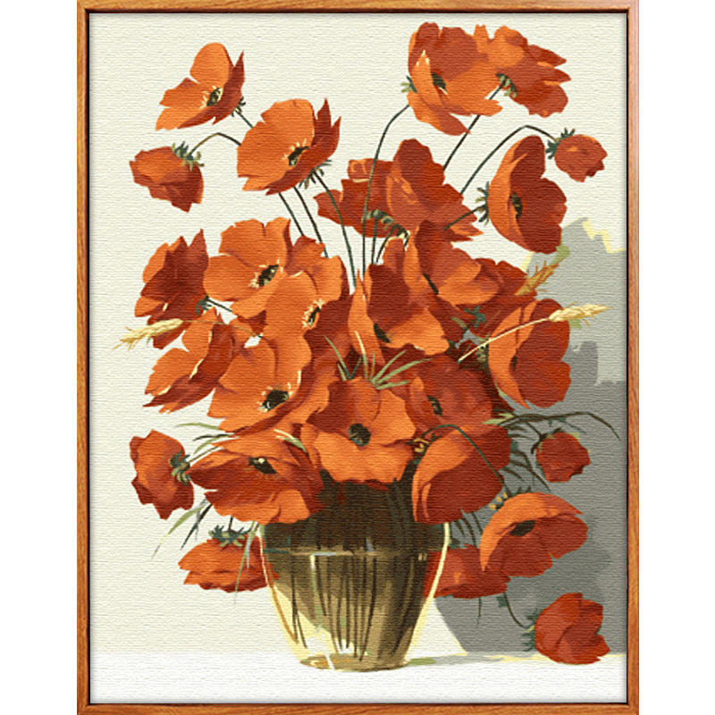 佳彩天颜 diy数字油画大幅花卉手绘装饰客厅卧室风景波斯雏菊油画