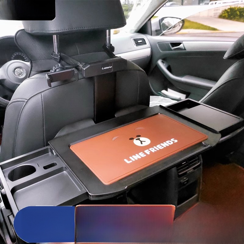 车载小桌板后排汽车餐桌儿童学生吃饭桌办公桌子折叠笔记本电脑架