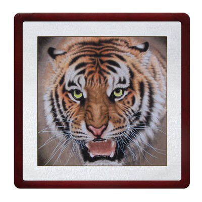 装饰画老虎国画下山虎山水画挂画上山虎客厅名家国画带框客厅中式