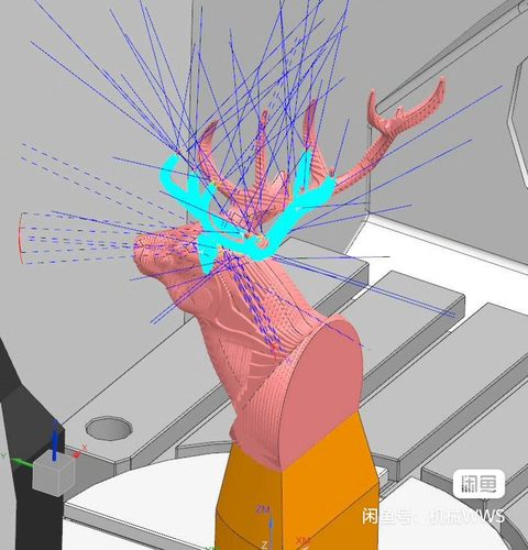 UG五轴联动完整刀路鹿首图档