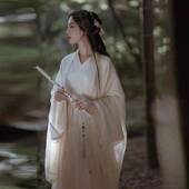 古装 笛子顾昀白色古风汉服道具表演拍照道具竹笛初学学生宫铃穗