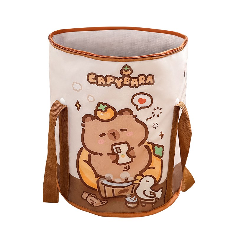 卡皮巴拉可爱泡脚桶过小腿可折叠家用女生泡脚袋足浴桶宿舍洗脚桶