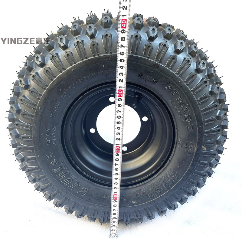 四轮沙滩车卡丁车摩托车配件16x8-7寸钻石越野真空轮胎轮毂