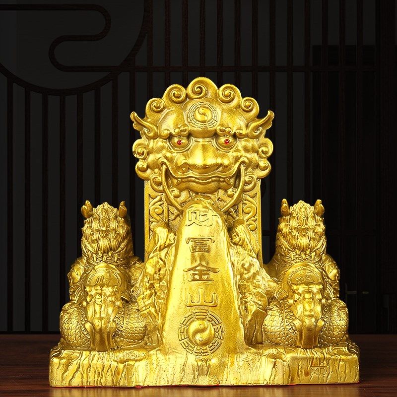 铜泰山石敢当铜狮石敢当铜狮子麒麟石敢当家居客厅玄关,家居饰品,桌面摆件,淘宝优惠券,粉丝福利购,淘宝优惠卷