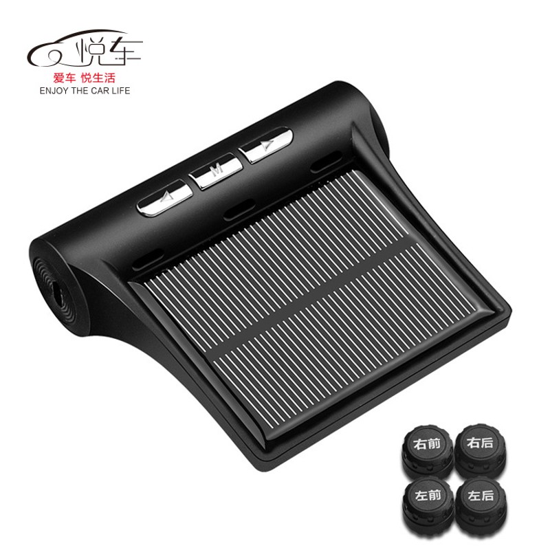 汽车胎压监测器外置通用轮胎缺气报警装置无线太阳能数显高精检测